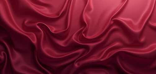 Fototapeta premium Red fabric folds in rich flowing texture.