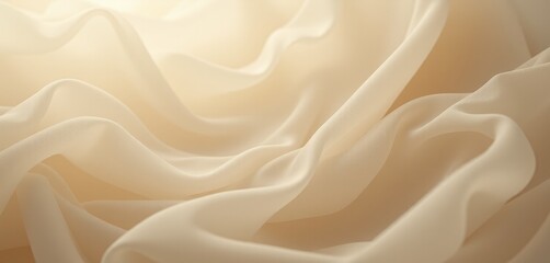 Obraz premium Cream fabric folds in soft flowing texture.