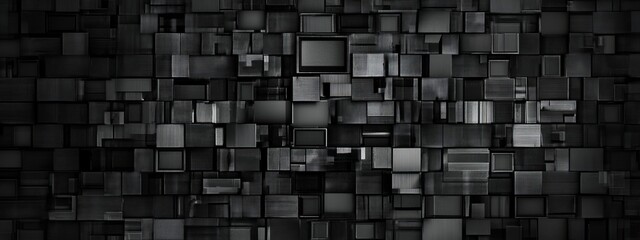 Fototapeta premium Black and Gray TV Static Malfunction Pattern, Abstract, Glitch, Noise, Vintage, Technology Background