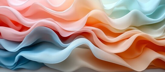 Obraz premium Pastel fabric waves, abstract background, soft texture, design element
