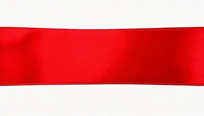 close up of a red ribbon on white background