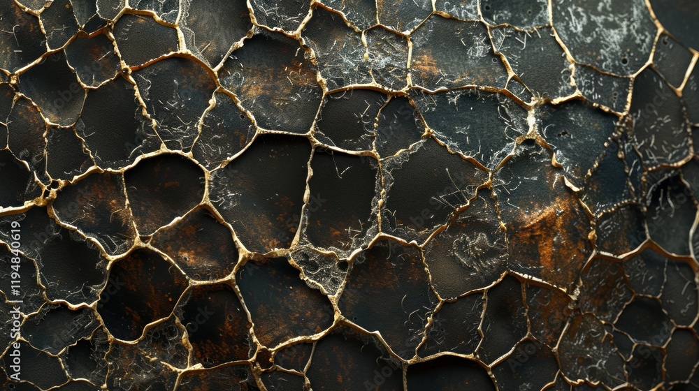 Aufkleber the cracks form an intricate and natural pattern that resembles a web-like structure.
