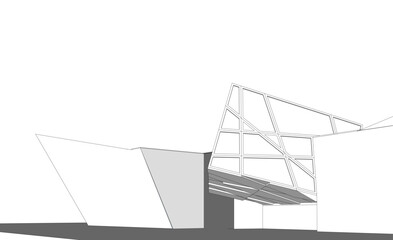 Architectural drawing 3d drawing