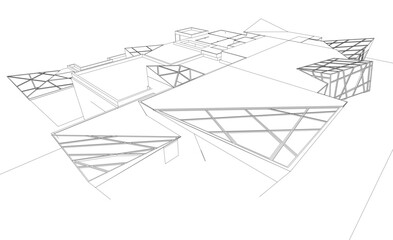 Architectural drawing 3d drawing