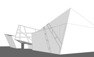 Architectural drawing 3d drawing