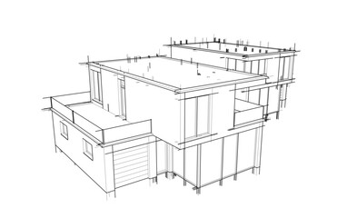 Obraz premium Architectural drawing 3d drawing