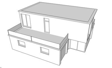 Architectural drawing 3d drawing