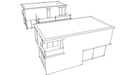 Architectural drawing 3d drawing