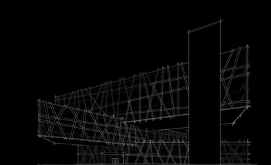 Abstract architecture background 3d illustration