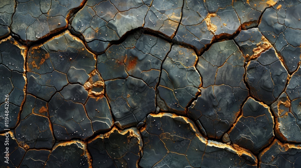Poster the cracks form an intricate and natural pattern that resembles a web-like structure.
