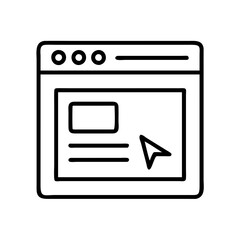 web page icon, web page line art - simple line art of web page, perfect for web page logos and icons and themed design 