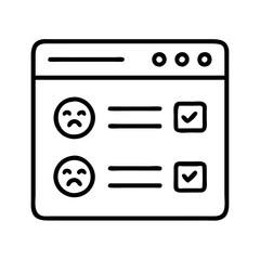 website feedback form icon, website feedback form line art - simple line art of website feedback form, perfect for website feedback form logos and icons and themed design 