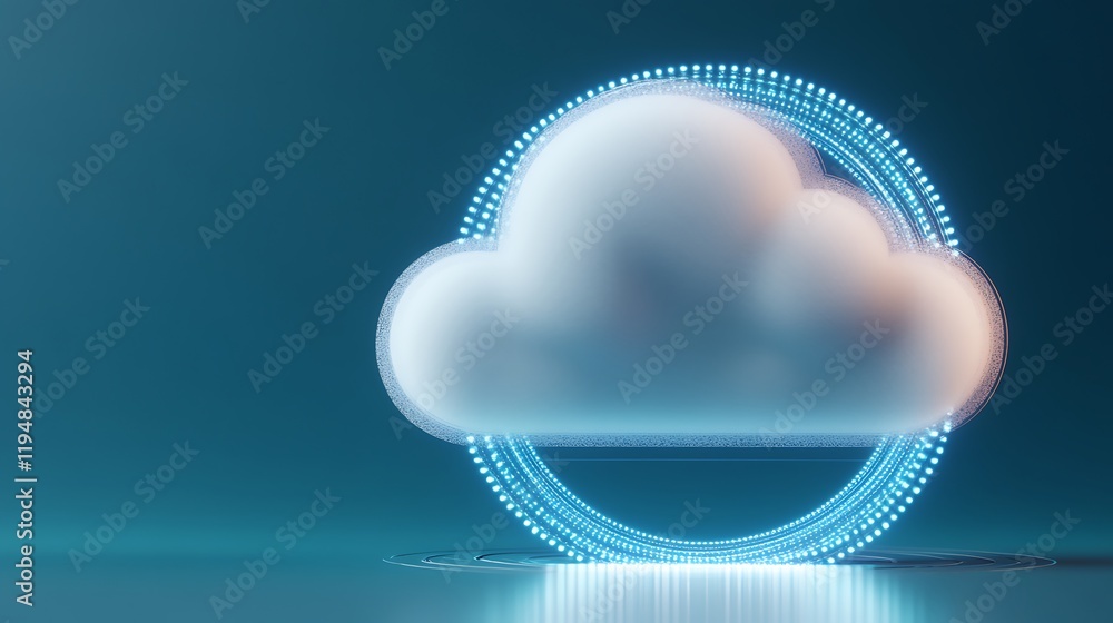 Aufkleber futuristic digital cloud technology design with glowing elements and abstract background for creativ