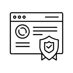 website security certificate icon, website security certificate line art - simple line art of website security certificate, perfect for website security certificate logos and icons and themed design 