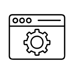 website settings gear icon, website settings gear line art - simple line art of website settings gear, perfect for website settings gear logos and icons and themed design 