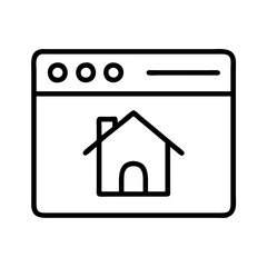 browser home button icon, browser home button line art - simple line art of browser home button, perfect for browser home button logos and icons and themed design 