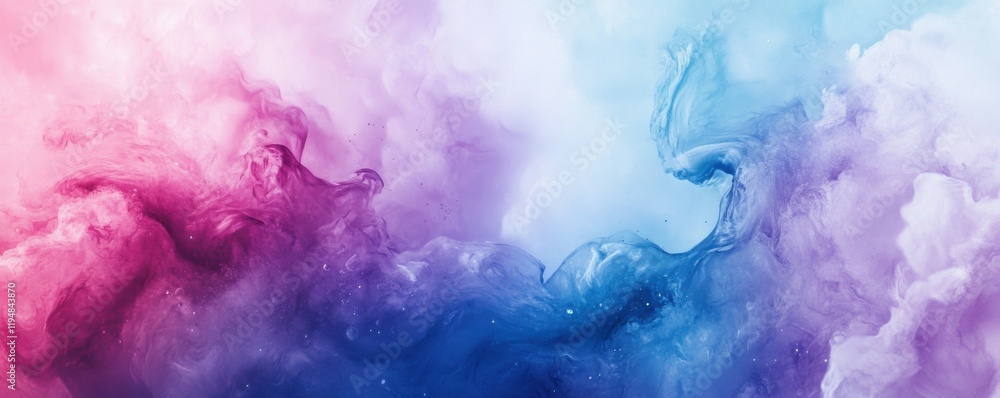 Aufkleber blue and purple abstract background with flowing shapes, featuring soft gradients and ethereal textu