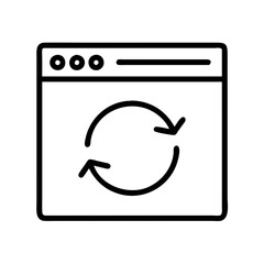 browser refresh button icon, browser refresh button line art - simple line art of browser refresh button, perfect for browser refresh button logos and icons and themed design 
