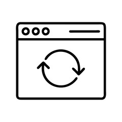 browser refresh button icon, browser refresh button line art - simple line art of browser refresh button, perfect for browser refresh button logos and icons and themed design 