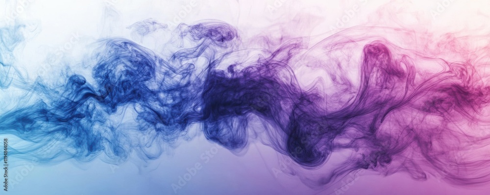 Poster blue and purple abstract background with flowing shapes, featuring soft gradients and ethereal textu