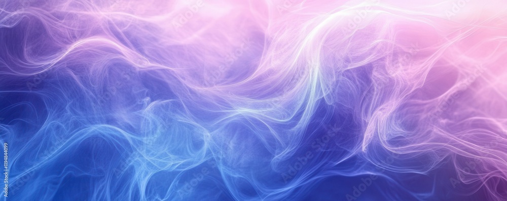 Poster blue and purple abstract background with flowing shapes, featuring soft gradients and ethereal textu