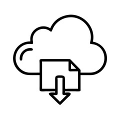 cloud storage icon, cloud storage line art - simple line art of cloud storage, perfect for cloud storage logos and icons and themed design 