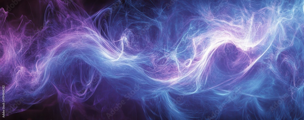 Aufkleber blue and purple abstract background with flowing shapes, featuring soft gradients and ethereal textu
