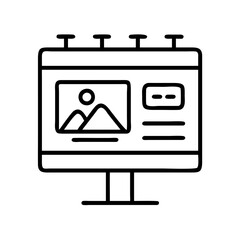 digital ad banner icon, digital ad banner line art - simple line art of digital ad banner, perfect for digital ad banner logos and icons and themed design 