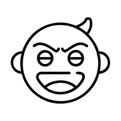 internet troll emoji icon, internet troll emoji line art - simple line art of internet troll emoji, perfect for internet troll emoji logos and icons and themed design 