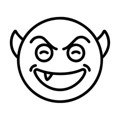 internet troll emoji icon, internet troll emoji line art - simple line art of internet troll emoji, perfect for internet troll emoji logos and icons and themed design 