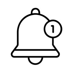 notification bell icon, notification bell line art - simple line art of notification bell, perfect for notification bell logos and icons and themed design 