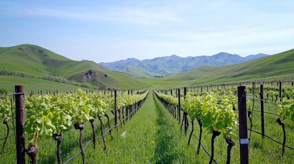 Fototapeta premium Vineyard Landscape in Rolling Hills