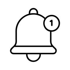 notification bell icon, notification bell line art - simple line art of notification bell, perfect for notification bell logos and icons and themed design 