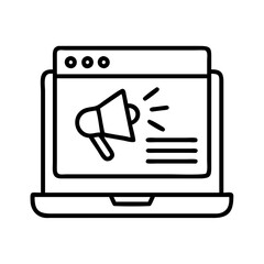 online ad pop up icon, online ad pop up line art - simple line art of online ad pop up, perfect for online ad pop up logos and icons and themed design 