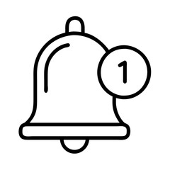 notification bell icon, notification bell line art - simple line art of notification bell, perfect for notification bell logos and icons and themed design 