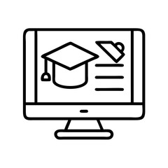 online learning portal icon, online learning portal line art - simple line art of online learning portal, perfect for online learning portal logos and icons and themed design 