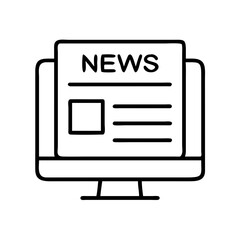 Fototapeta premium online news article icon, online news article line art - simple line art of online news article, perfect for online news article logos and icons and themed design 