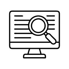 online search results icon, online search results line art - simple line art of online search results, perfect for online search results logos and icons and themed design 