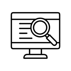 online search results icon, online search results line art - simple line art of online search results, perfect for online search results logos and icons and themed design 