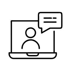 online user chat icon, online user chat line art - simple line art of online user chat, perfect for online user chat logos and icons and themed design 