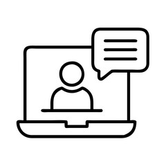 online user chat icon, online user chat line art - simple line art of online user chat, perfect for online user chat logos and icons and themed design 