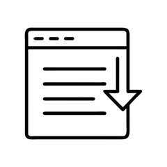 page scrolling icon, page scrolling line art - simple line art of page scrolling, perfect for page scrolling logos and icons and themed design 