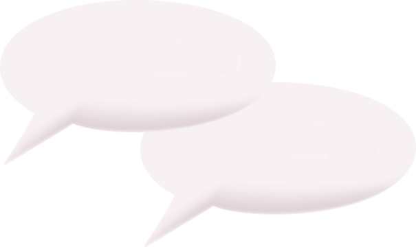 Two Graphically Volumetric Empty Speech Bubble