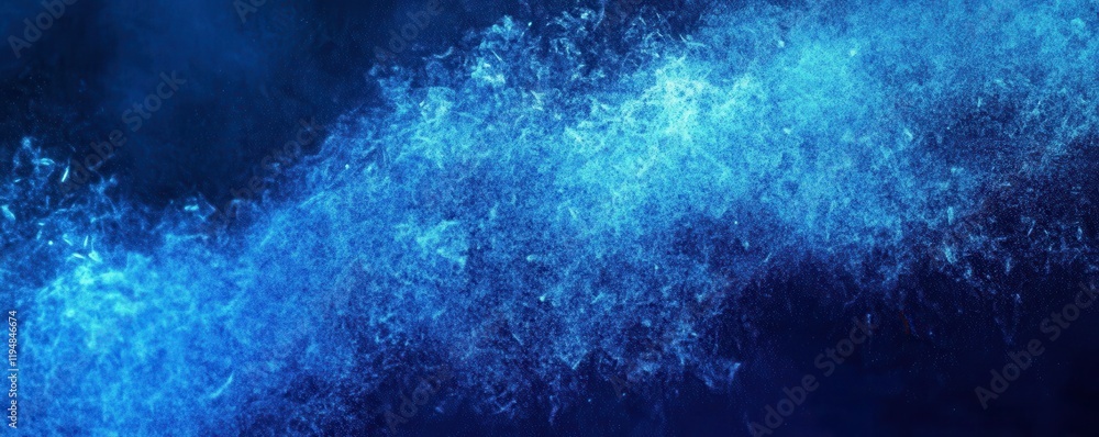 Poster blue gradient background grainy glowing blue light on dark backdrop noise texture effect banner head
