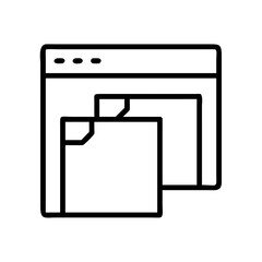 tabs open in a browser icon, tabs open in a browser line art - simple line art of tabs open in a browser, perfect for tabs open in a browser logos and icons and themed design 