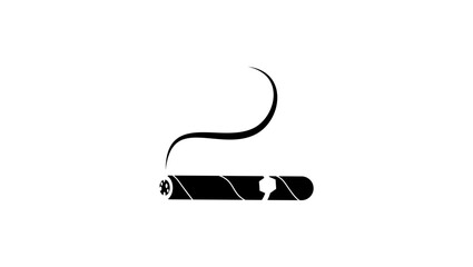 Cigar symbol, black isolated silhouette