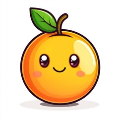 Happy Orange Cartoon Character Illustration