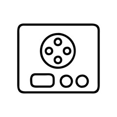 video buffering icon, video buffering line art - simple line art of video buffering, perfect for video buffering logos and icons and themed design 
