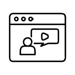 video call window icon, video call window line art - simple line art of video call window, perfect for video call window logos and icons and themed design 