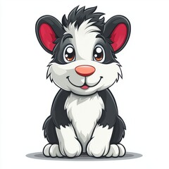 Obraz premium Adorable Cartoon Puppy Sitting Happily